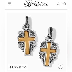 Brighton Crossroads Cross Earrings with bag